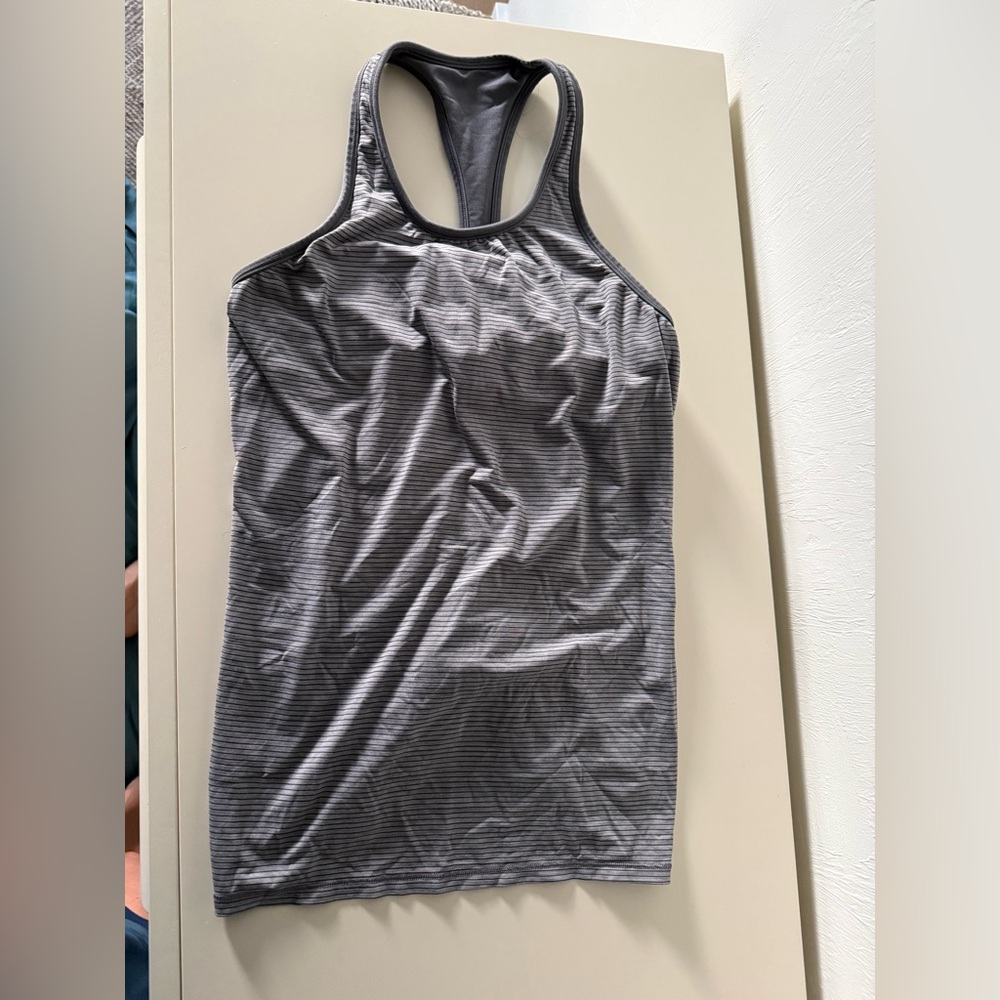 Lulu lemon striped Gray Women's Racerback Tank Top